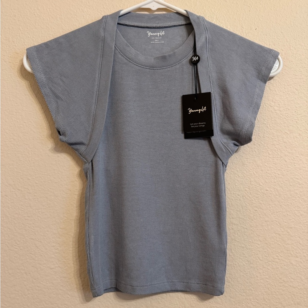 New YoungLA Ribbed Tee Top